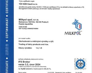 IFS Broker - certifikát kvality